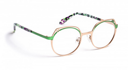 J.F. Rey PM080 Eyeglasses, SHINY PINK GOLD/GREEN (5540)