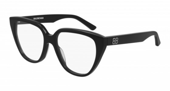 Balenciaga BB0129O Eyeglasses, 001 - BLACK with TRANSPARENT lenses