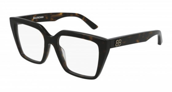 Balenciaga BB0130O Eyeglasses, 005 - HAVANA with TRANSPARENT lenses