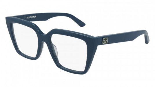 Balenciaga BB0130O Eyeglasses, 007 - BLUE with TRANSPARENT lenses