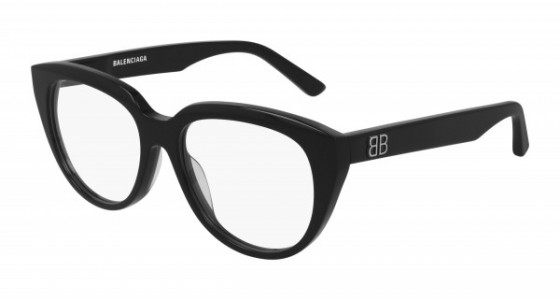 Balenciaga BB0131O Eyeglasses, 001 - BLACK with TRANSPARENT lenses