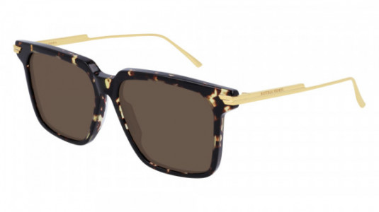 Bottega Veneta BV1006S Sunglasses, 002 - HAVANA with GOLD temples and BROWN lenses