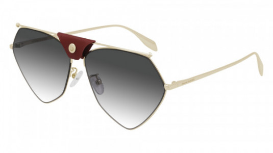 Alexander McQueen AM0317S Sunglasses, 004 - GOLD with GREY lenses