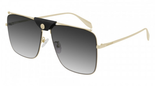 Alexander McQueen AM0318S Sunglasses, 001 - GOLD with GREY lenses