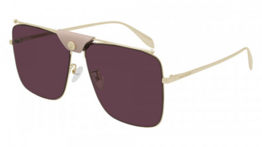 Alexander McQueen AM0318S Sunglasses, 003 - GOLD with VIOLET lenses