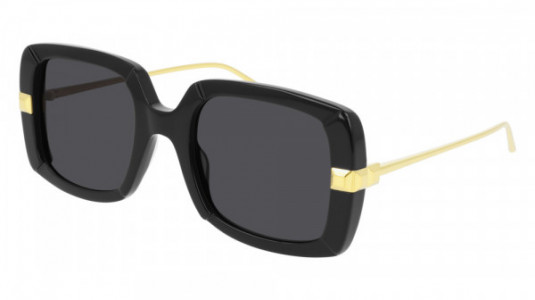 Boucheron BC0103S Sunglasses, 001 - BLACK with GOLD temples and GREY lenses