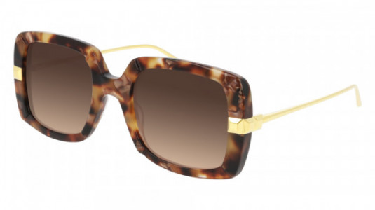 Boucheron BC0103S Sunglasses, 002 - HAVANA with GOLD temples and BROWN lenses
