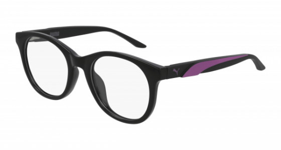 Puma PJ0057O Eyeglasses, 001 - BLACK with TRANSPARENT lenses
