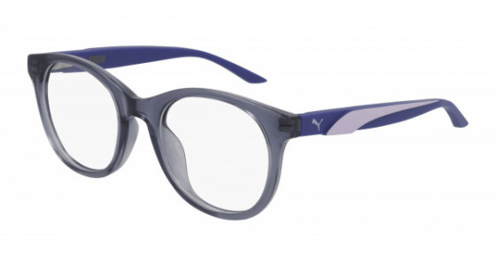 Puma PJ0057O Eyeglasses, 002 - BLUE with TRANSPARENT lenses
