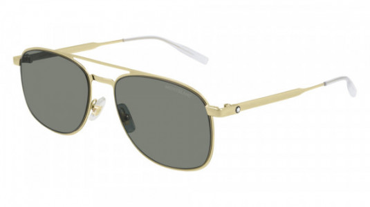 Montblanc MB0143S Sunglasses, 002 - GOLD with GREEN lenses