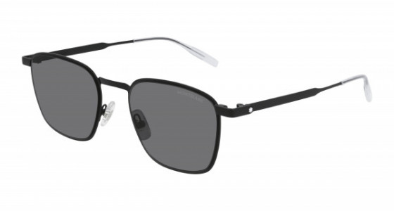Montblanc MB0145S Sunglasses, 001 - BLACK with GREY lenses