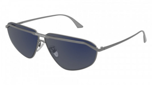 Balenciaga BB0138S Sunglasses, 002 - RUTHENIUM with BLUE lenses