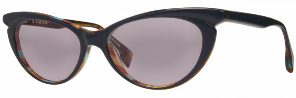 STATE Optical Co Monroe Sunwear Sunglasses, Navy Aqua Tort