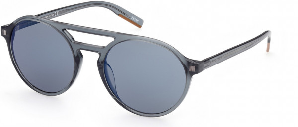 Ermenegildo Zegna EZ0180 Sunglasses, 20C - Shiny Transparent Grey, Vicuna / Blue