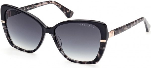 GUESS by Marciano GM0819 Sunglasses, 05B - Black/other / Gradient Smoke