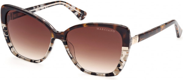 GUESS by Marciano GM0819 Sunglasses, 52F - Dark Havana / Gradient Brown