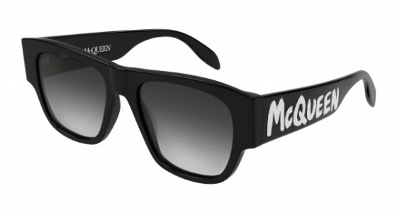 Alexander McQueen AM0328S Sunglasses, 001 - BLACK with GREY lenses