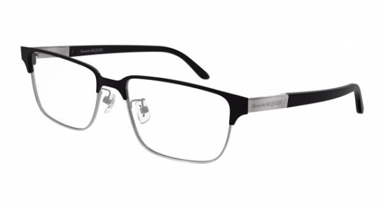Alexander McQueen AM0346O Eyeglasses, 001 - BLACK with TRANSPARENT lenses