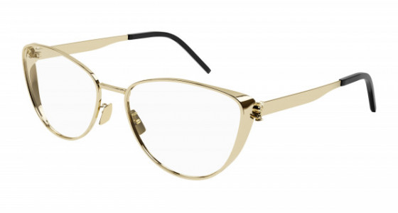 Saint Laurent SL M92 Eyeglasses, 004 - GOLD with TRANSPARENT lenses