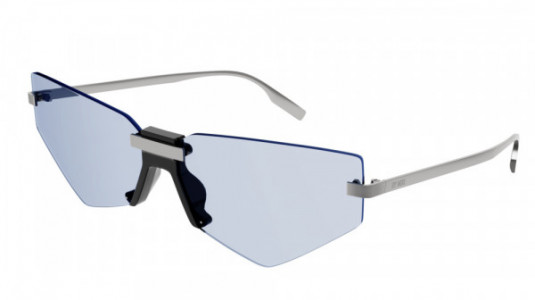 McQ MQ0322S Sunglasses, 002 - RUTHENIUM with BLUE lenses