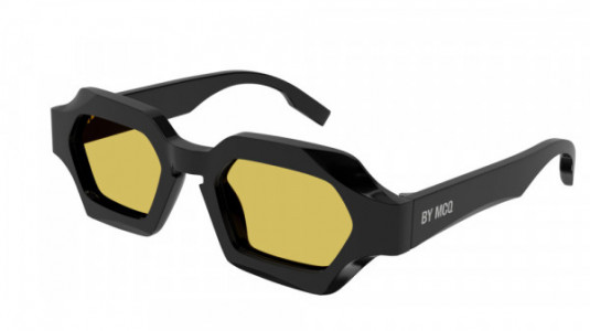 McQ MQ0323S Sunglasses, 001 - BLACK with YELLOW lenses