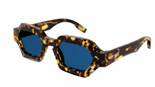 McQ MQ0323S Sunglasses, 002 - HAVANA with BLUE lenses