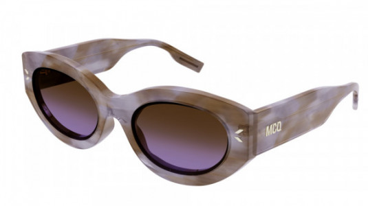 McQ MQ0324S Sunglasses, 004 - VIOLET with BROWN lenses