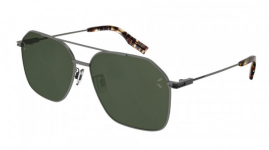 McQ MQ0331S Sunglasses, 002 - RUTHENIUM with GREEN lenses
