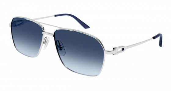 Cartier CT0306S Sunglasses, 004 - SILVER with BLUE lenses