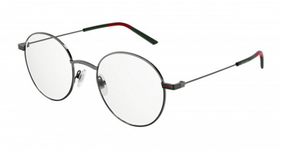 Gucci GG1054OK Eyeglasses, 004 - GUNMETAL with TRANSPARENT lenses
