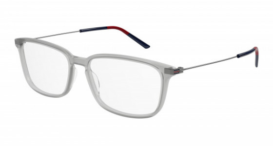 Gucci GG1056OA Eyeglasses, 003 - GREY with SILVER temples and TRANSPARENT lenses