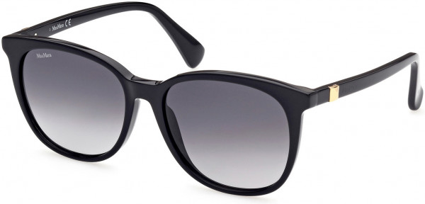 Max Mara MM0022-F Prism2 Sunglasses, 01B - Shiny Black / Smoke Gradient