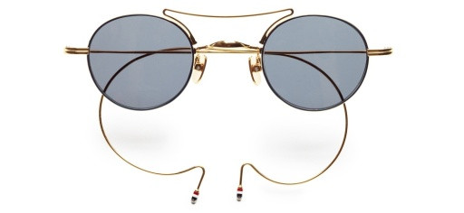 Thom Browne TB-902 Sunglasses, NAVY/YELLOW GOLD