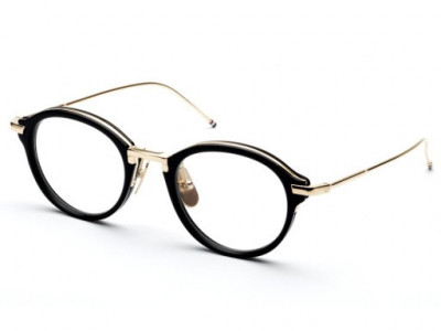 Thom Browne TB-011 Eyeglasses, BLACK/WHITE GOLD