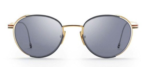 Thom Browne TB-106 Sunglasses, BLACK/WHITE GOLD