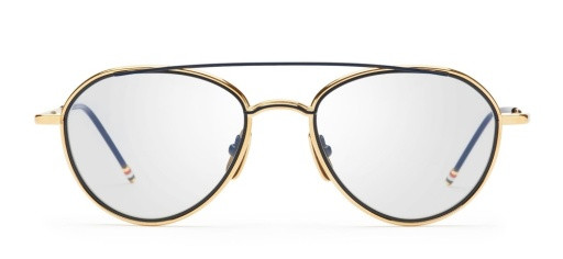 Thom Browne TB-109 Sunglasses, NAVY/YELLOW GOLD