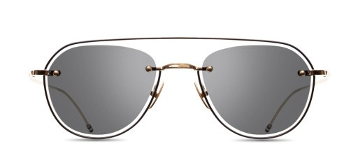 Thom Browne TB-112 Sunglasses, WHITE GOLD/BLACK