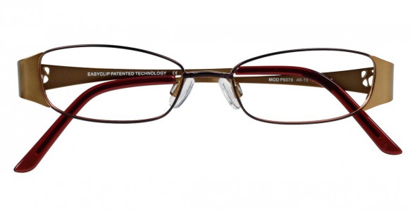 EasyClip P6078 Eyeglasses, SATIN CRANBERRY/CARAMEL