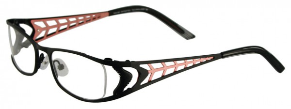 EasyClip O1086 Eyeglasses, BLACK/BLACK AND WATERMELON