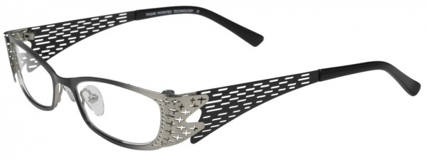 Takumi T9746 Eyeglasses, BLACK AND STEEL/BLACK