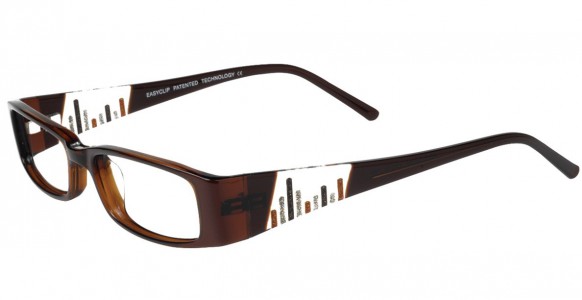 EasyClip Q4094 Eyeglasses, CHOCOLATE/CHOCOLATE AND CLEAR