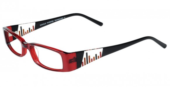 EasyClip Q4094 Eyeglasses, RUBY/BLACK AND CLEAR