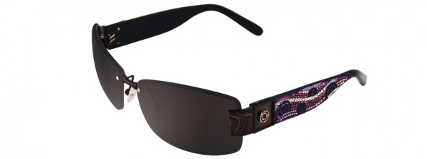 Takumi T9758 Sunglasses, BLACK/CRYSTAL AND VIOLET AND LILAC