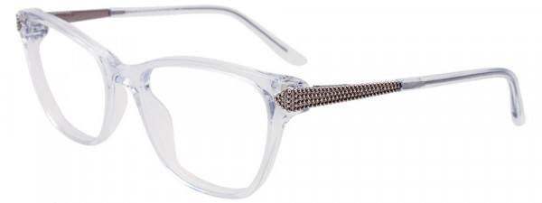 EasyClip EC584 Eyeglasses, 070 - Crystal/Crystal & Steel