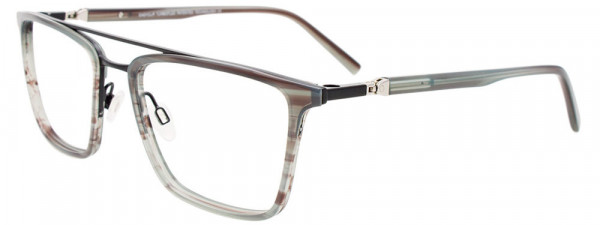 EasyClip EC606 Eyeglasses, 020 - Striped Grey & Black / Grey
