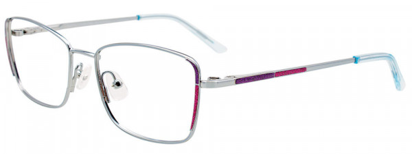 EasyClip EC607 Eyeglasses, 050 - Sh Lt Blue & Spark Purp & Pink