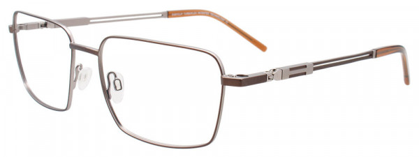 EasyClip EC596 Eyeglasses, 010 - Matt Brown & Steel/Brown