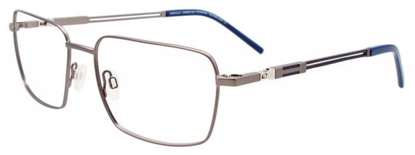EasyClip EC596 Eyeglasses, 020 - Satin Grey/Blue