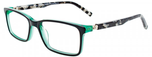 Takumi TK1160 Eyeglasses, 090 - Black & Green/Demi Grey