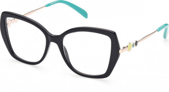 Emilio Pucci EP5191 Eyeglasses, 001 - Shiny Black / Shiny Pale Gold